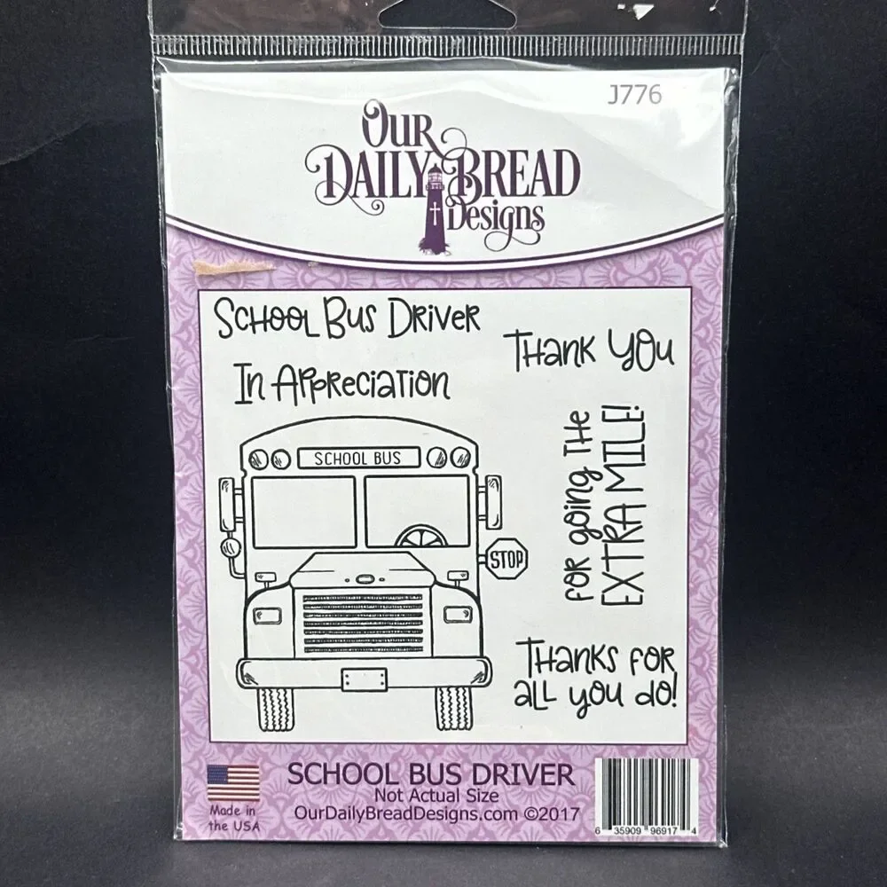 OUR DAILY BREAD DESIGNS - School Bus Driver Thank You appreciation Stamp
